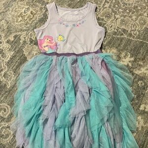 Toddler Girl Disney Ariel Velour Ballerina Dress